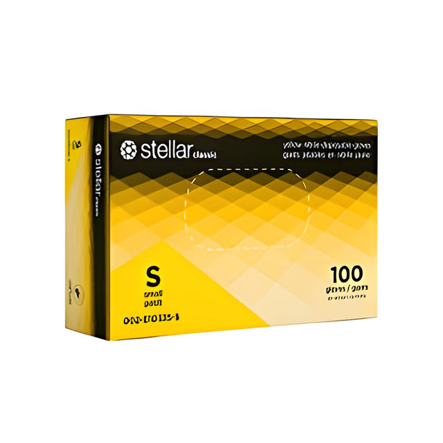 Stellar Classic Yellow Nitrile Gloves, Small – 100/Box