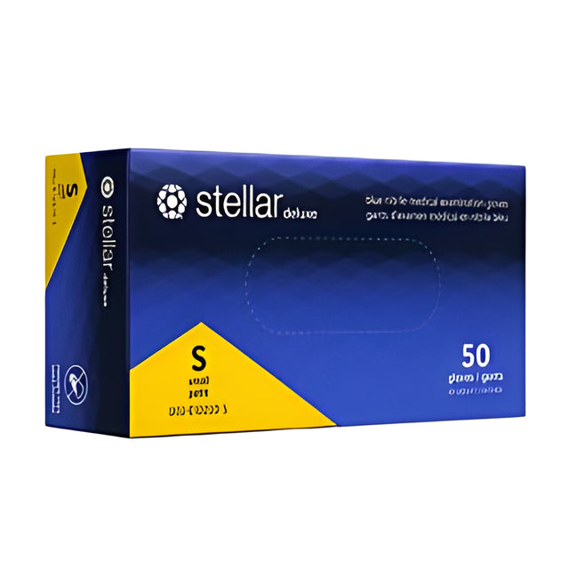Stellar Deluxe Blue Nitrile Gloves, Small – 50/Box