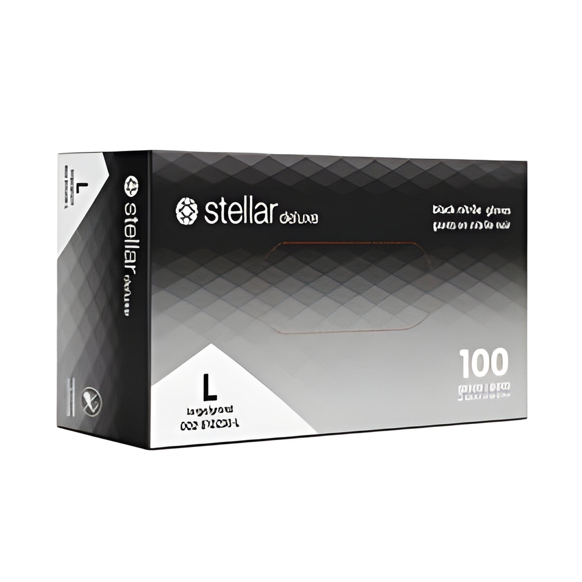Stellar Deluxe Black Diamond Grip Gloves, Large - 100/ Box