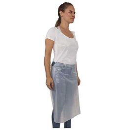 Stellar Disposable Poly Aprons, White, 28x46 -100/Bag