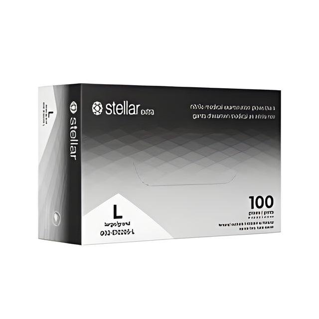 Stellar Extra Black Nitrile Gloves, Large – 100/Box