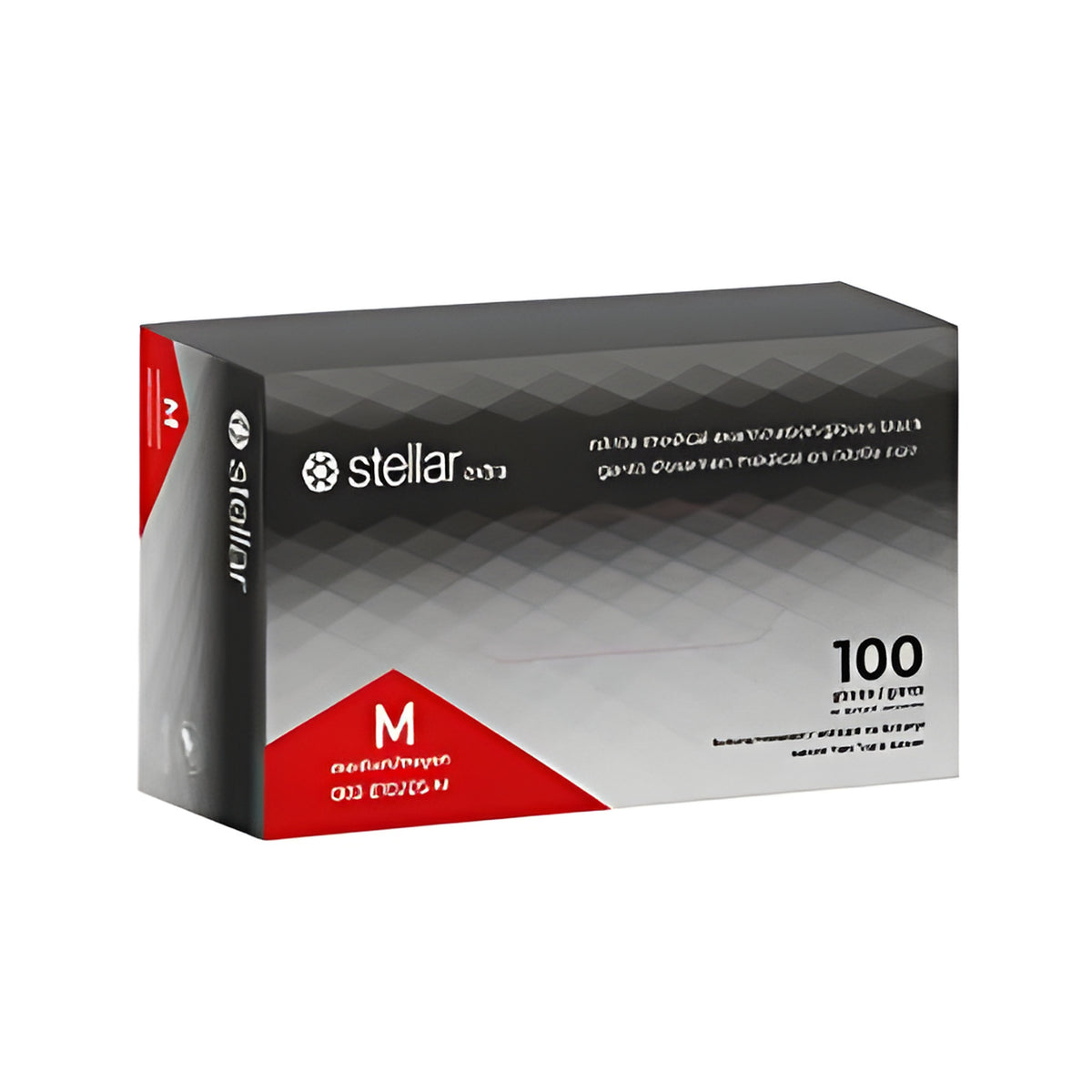 Stellar Extra Black Nitrile Gloves, Medium-100/ Box
