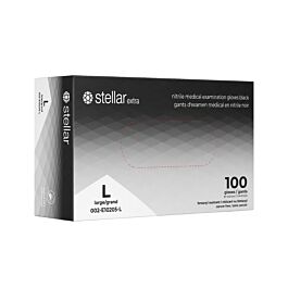 Stellar Extra Black Nitrile Gloves , Large-100/ Box