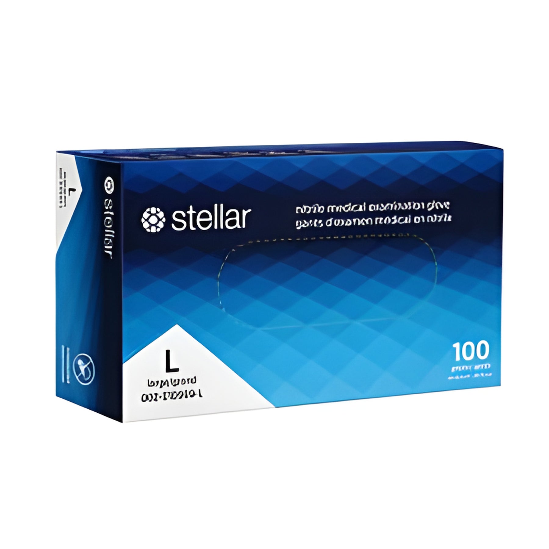 Stellar Extra Blue Nitrile Gloves, Large - 100/ Box