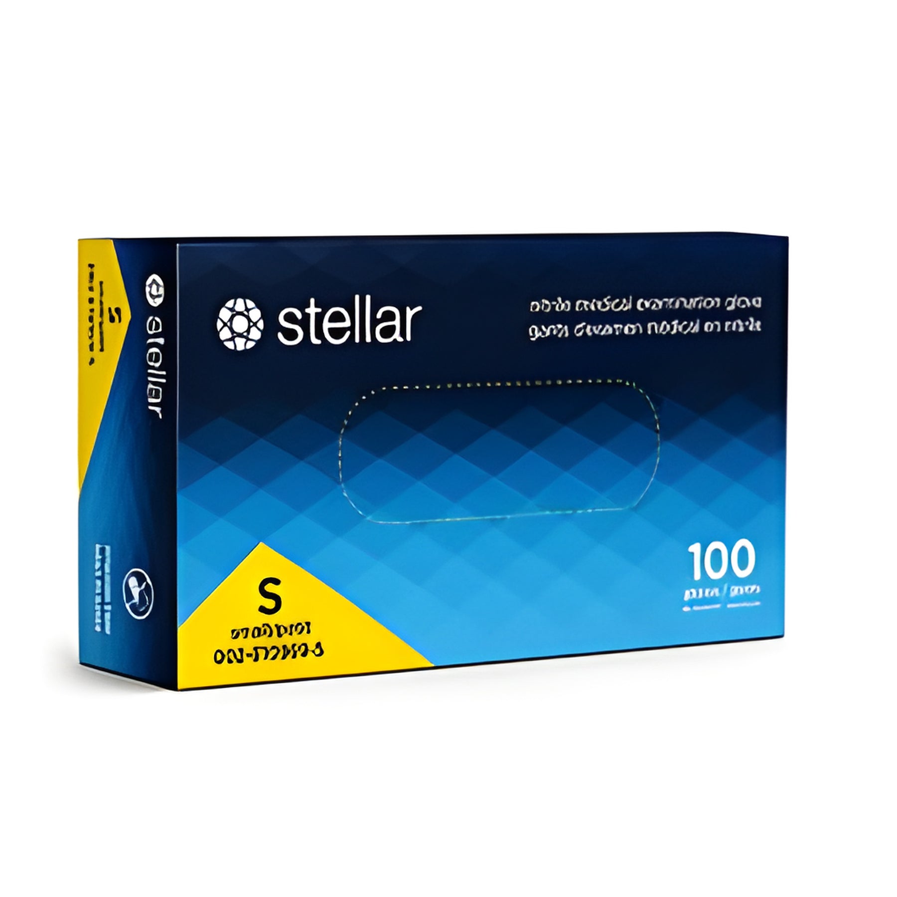 Stellar Extra Blue Nitrile Gloves , Small - 100/ Box