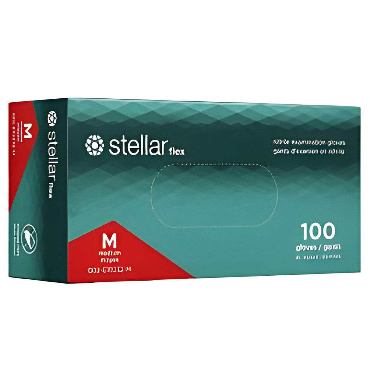 Stellar Flex Nitrile Examination Gloves, Natural Colour, PF, Medium -100/ Box