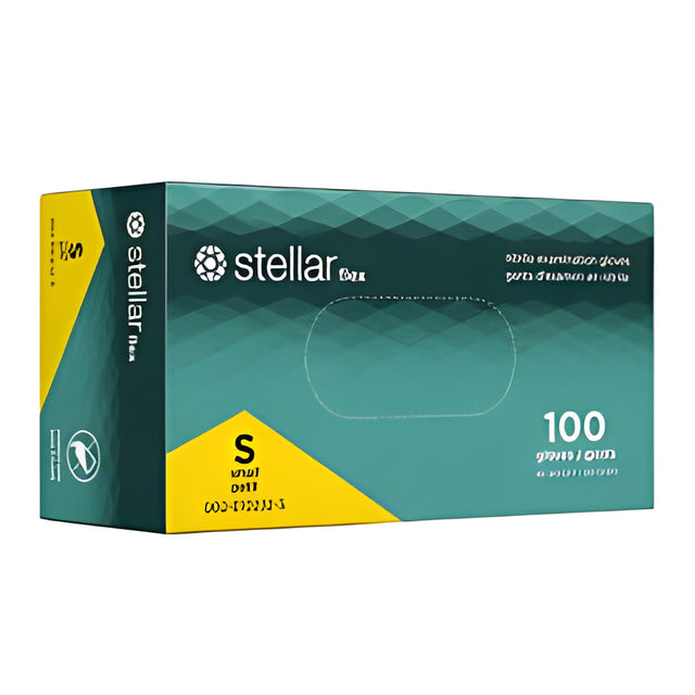 Stellar Flex Nitrile Examination Gloves, Natural Colour, PF, Small – 100/Box