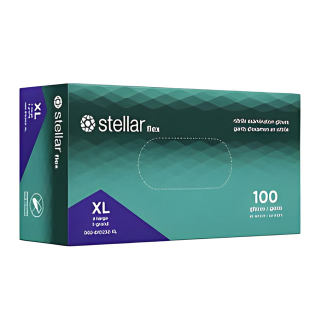 Stellar Flex Nitrile Examination Gloves, Natural Colour, PF, X-Large – 100/Box