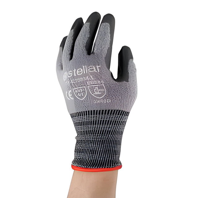 Stellar Black PU Coated Gloves, Cut Level 4, Sz 08 (Medium) – 12 Pairs/Bag