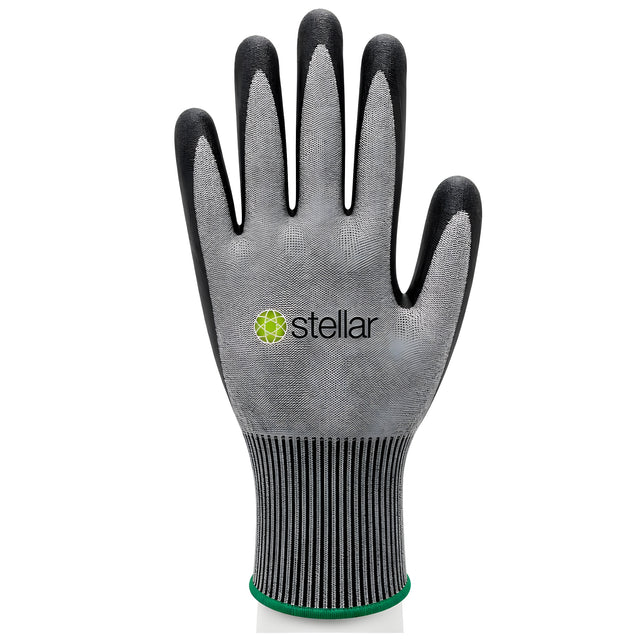 Stellar Grey Nitrile Coated Gloves, Cut Level A2, Abrasion Level 4, Small – 12 Pairs/Bag