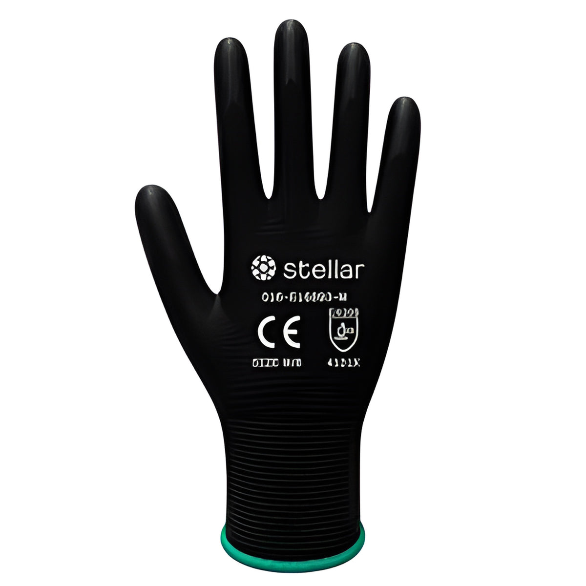 Stellar PU Coated Nylon Gloves, Black, Sz 07 (Small)- 12 Pr/ Bag