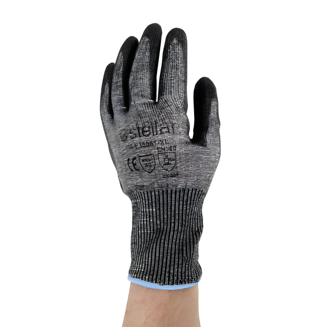 Stellar Black PU Coated Gloves, Cut Level 6, Sz 07 (Small) – 12 Pairs/Bag