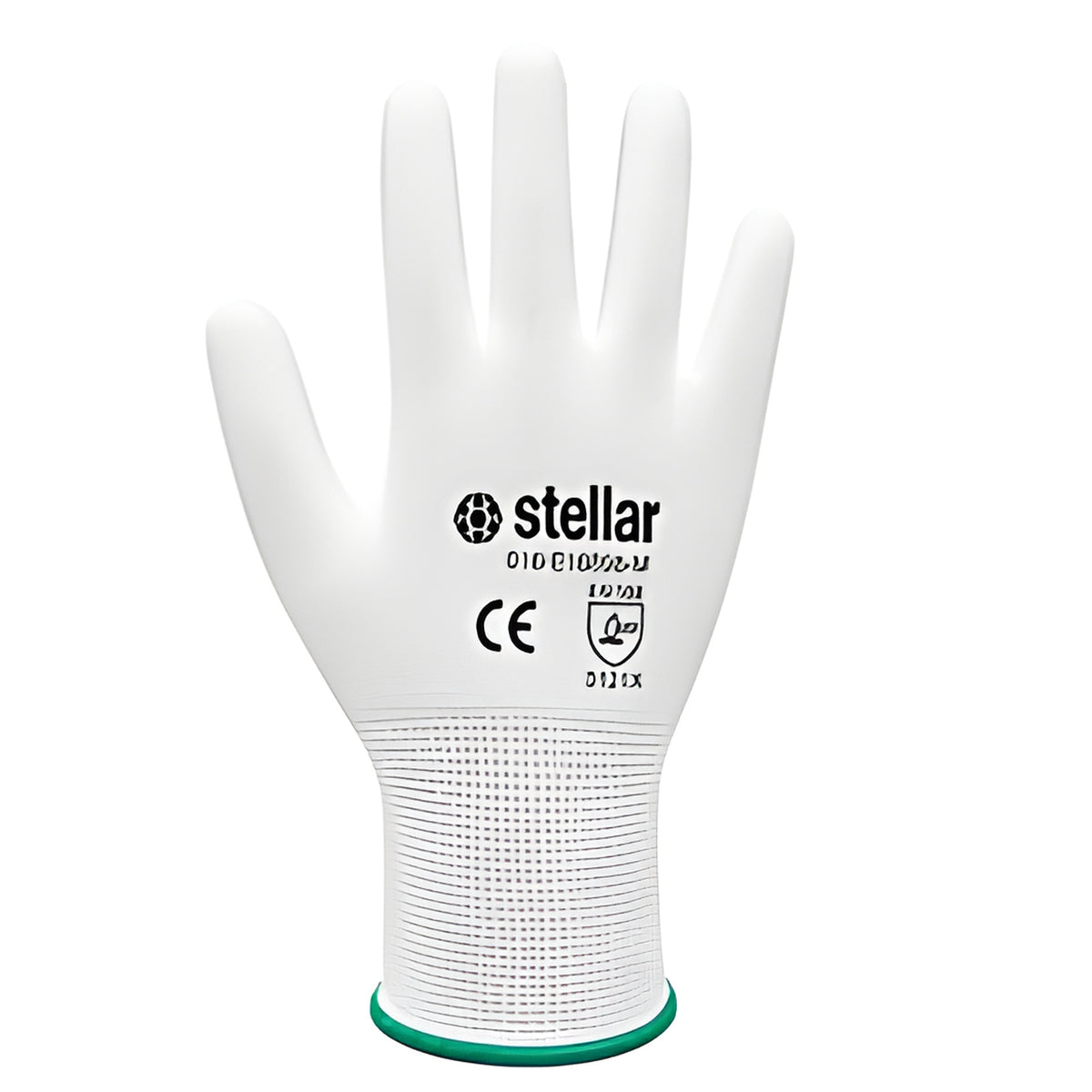 Stellar PU Coated Nylon Gloves, White, Sz 08 (Medium) - 12 Pr/ Bag