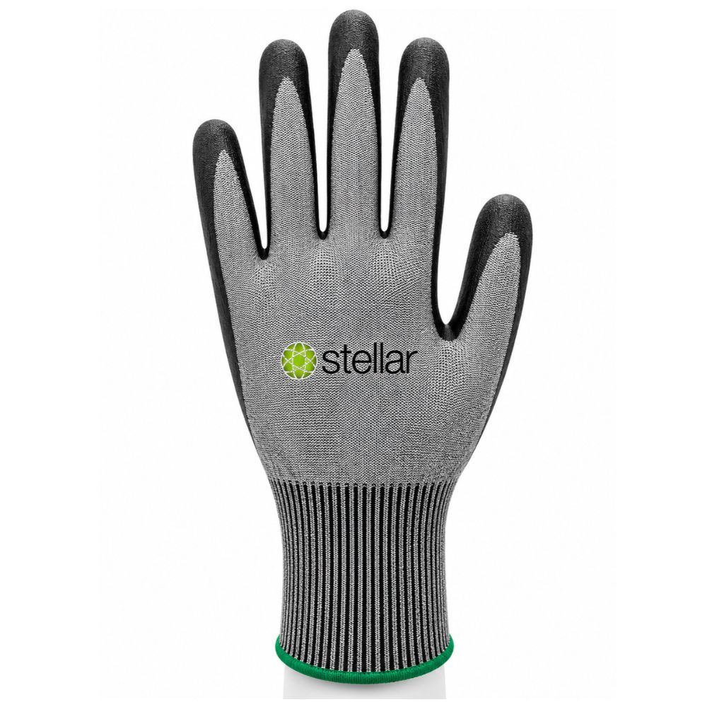 Stellar Grey Nitrile Coated Gloves, Cut Level A2, Abrasion Level 4, Small- 12 Pr / Bag
