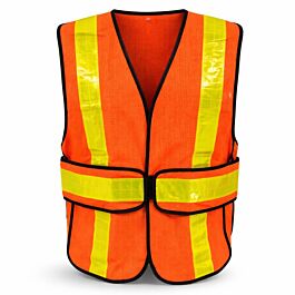 Stellar Hi-Vis Economy Mesh Safety Vest, 2"" Refl. Tape, Orange, One Size- 1 Each
