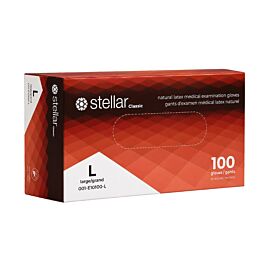 Stellar Latex Exam Gloves, PF, Large -100/ Box