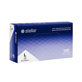 Stellar Metal Detectable Blue Nitrile Gloves, Large -100/Box