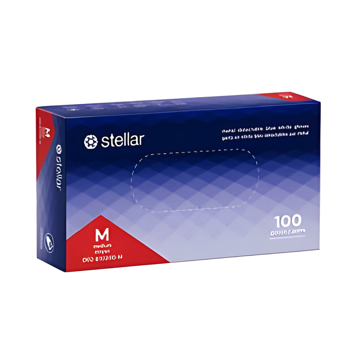 Stellar Metal Detectable Blue Nitrile Gloves, Medium -100/Box