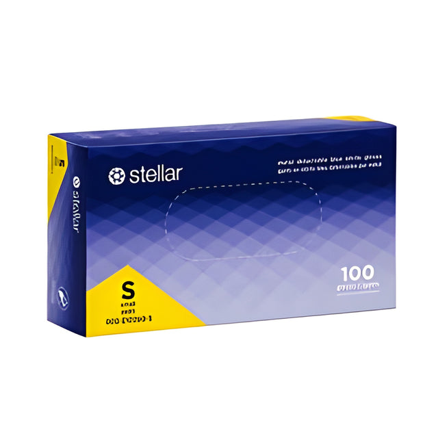 Stellar Metal Detectable Blue Nitrile Gloves, Small – 100/Box