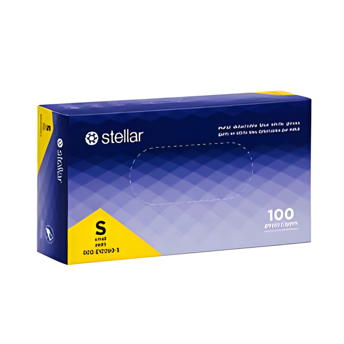 Stellar Metal Detectable Blue Nitrile Gloves, Small -100/Box