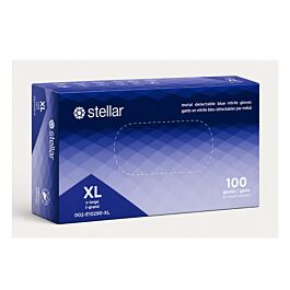 Stellar Metal Detectable Blue Nitrile Gloves, X Large -100/Box