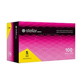 Stellar Nitrile Gloves, Pink, PF,Small -100/ Box