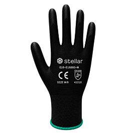 Stellar PU Coated Nylon Gloves, Black, Sz 07 (Small)- 12 Pr/ Bag