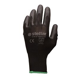 Stellar PU Coated Nylon Gloves, Black, Sz 10 (X-Large)- 12 Pr/ Bag