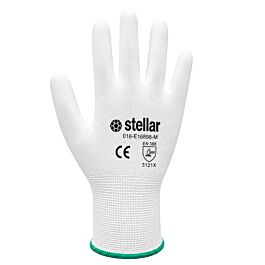 Stellar PU Coated Nylon Gloves, White, Sz 08 (Medium) - 12 Pr/ Bag