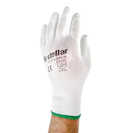 Stellar PU Coated Nylon Gloves, White, Sz 10 (X Large) - 12 Pr/ Bag