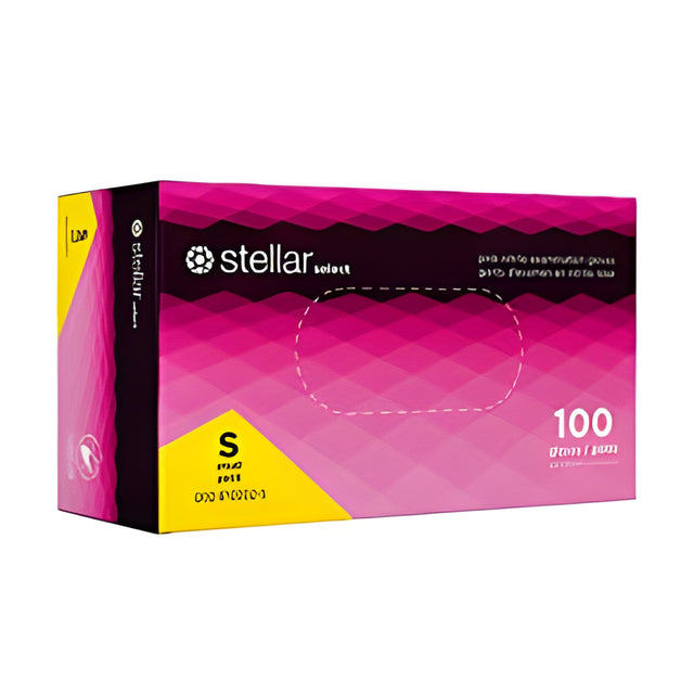 Stellar Nitrile Gloves, Pink, PF, Small – 100/Box