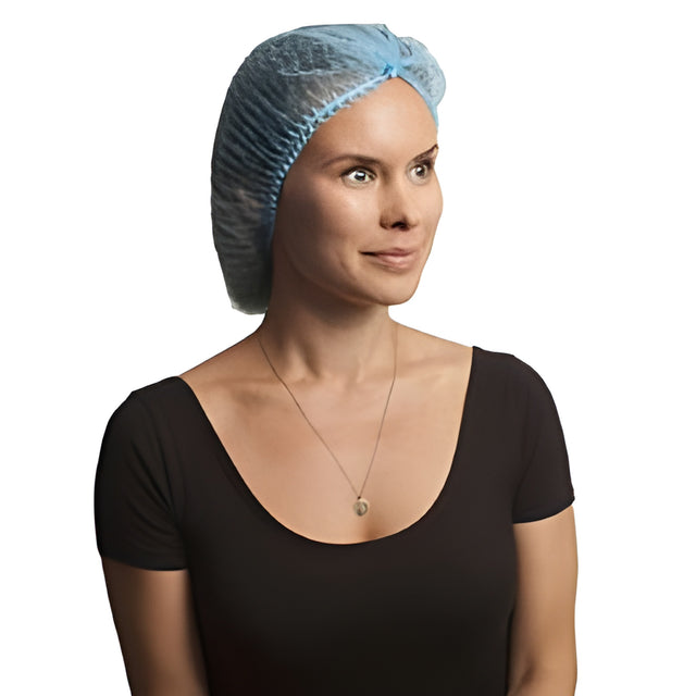 Stellar Pleated Bouffant Caps, Blue, 24" – 100 Caps/Bag