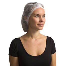 Stellar Pleated Bouffant Caps, White, 24" -100 Caps / Bag