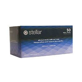 Stellar Pleated Mask with Ear Loops, Blue - 50 / Box