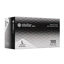 Stellar Plus Black Nitrile Gloves , Large-100/ Box