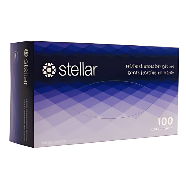 Stellar Plus Nitrile Examination Gloves, Blue, Large – 100/Box
