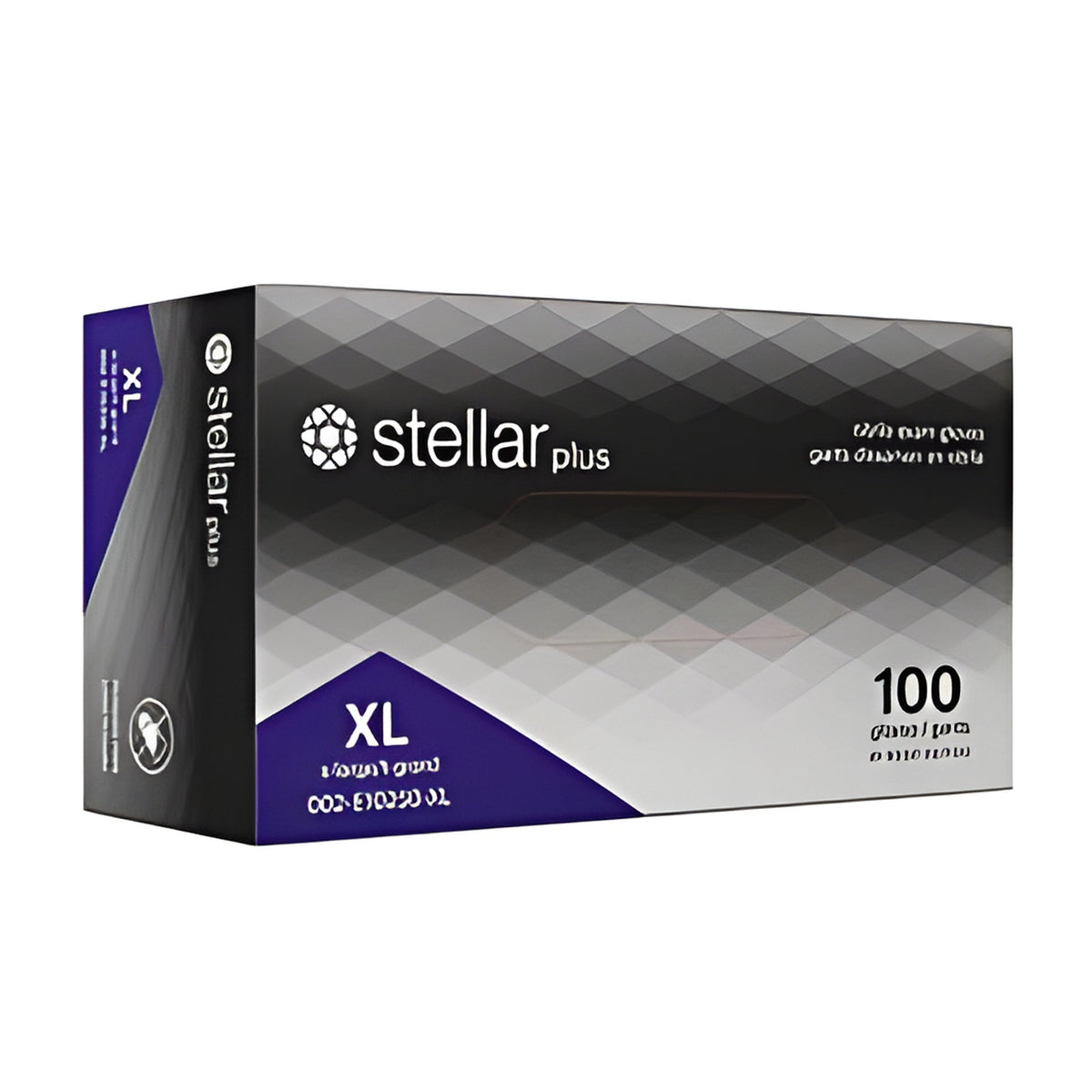 Stellar Plus Black Nitrile Gloves , X-Large-100/ Box