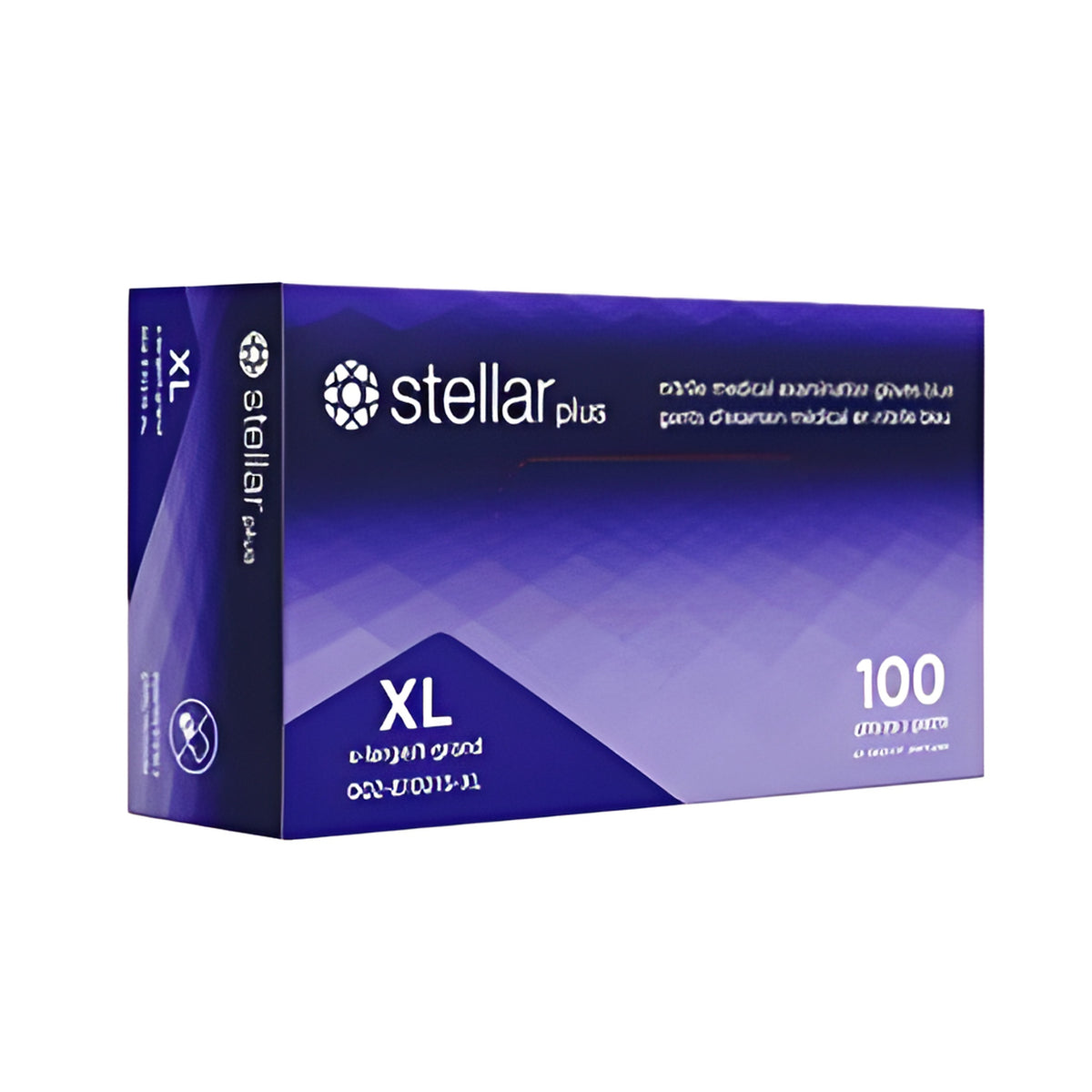 Stellar Plus Nitrile Examination Gloves, Blue, X Large- 100/Box