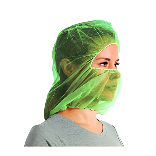 Stellar Polypropylene Balaclava Hood, Green, One size – 50/Bag