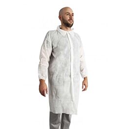 Stellar Polypropylene Labcoat, White, Small - 50 / Case