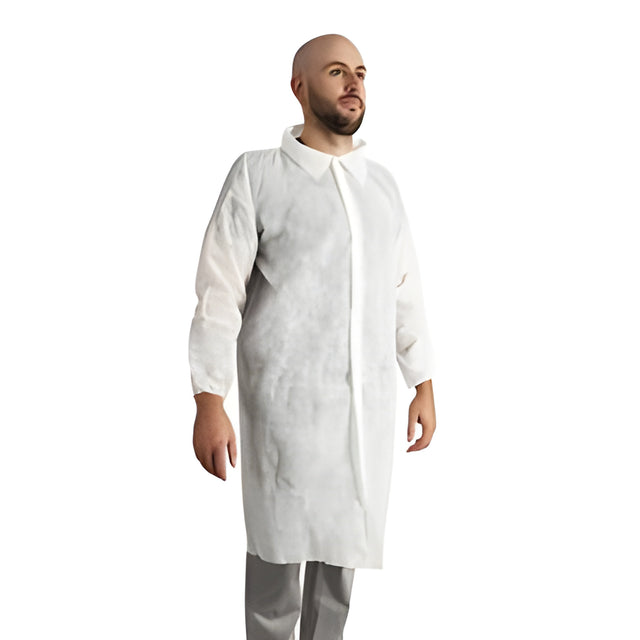 Stellar Polypropylene Labcoat, White, Small – 50/Case