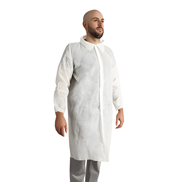 Stellar Polypropylene Labcoats, White, X-Large – 50/Case