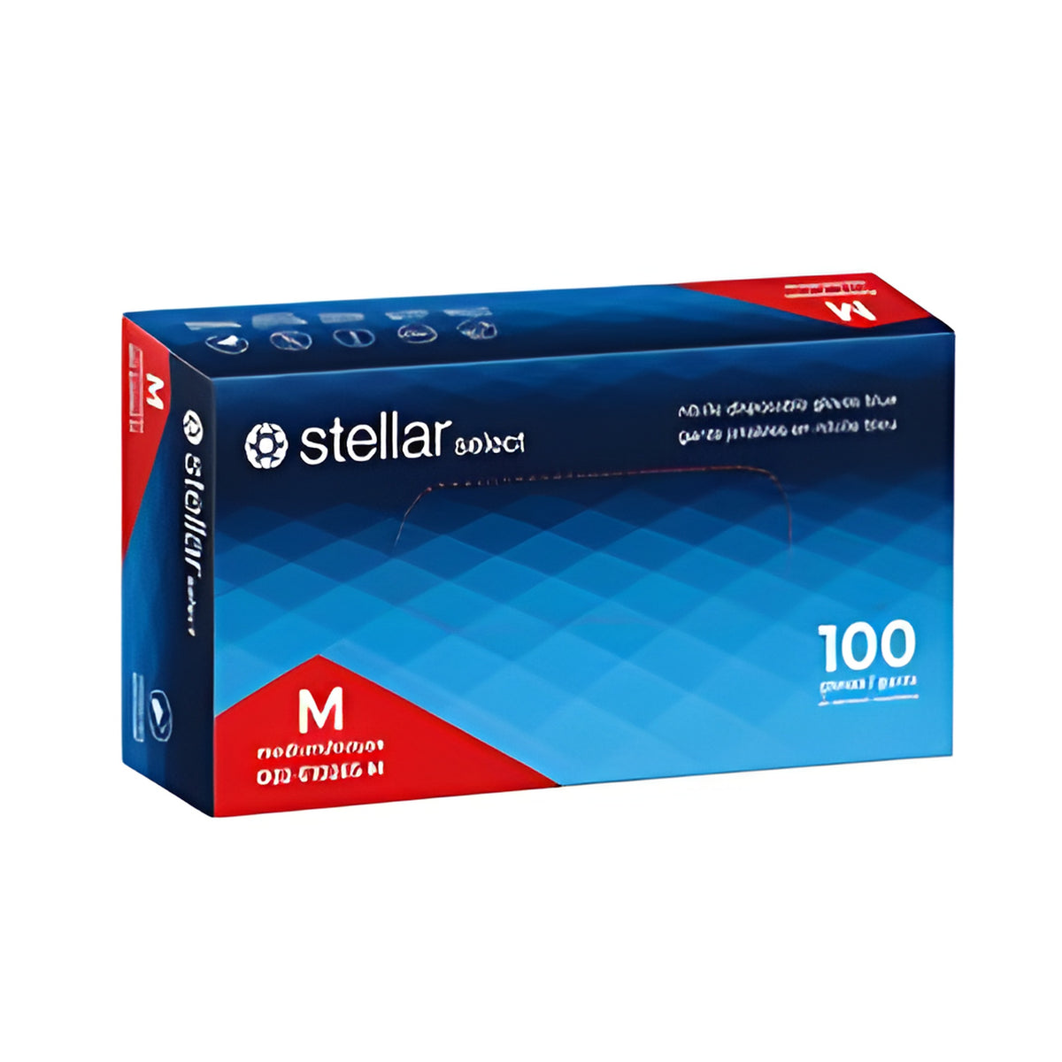 Stellar Select Nitrile Gloves, Blue, Medium- 100/Box