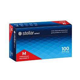 Stellar Select Nitrile Gloves, Blue, Medium- 100/Box