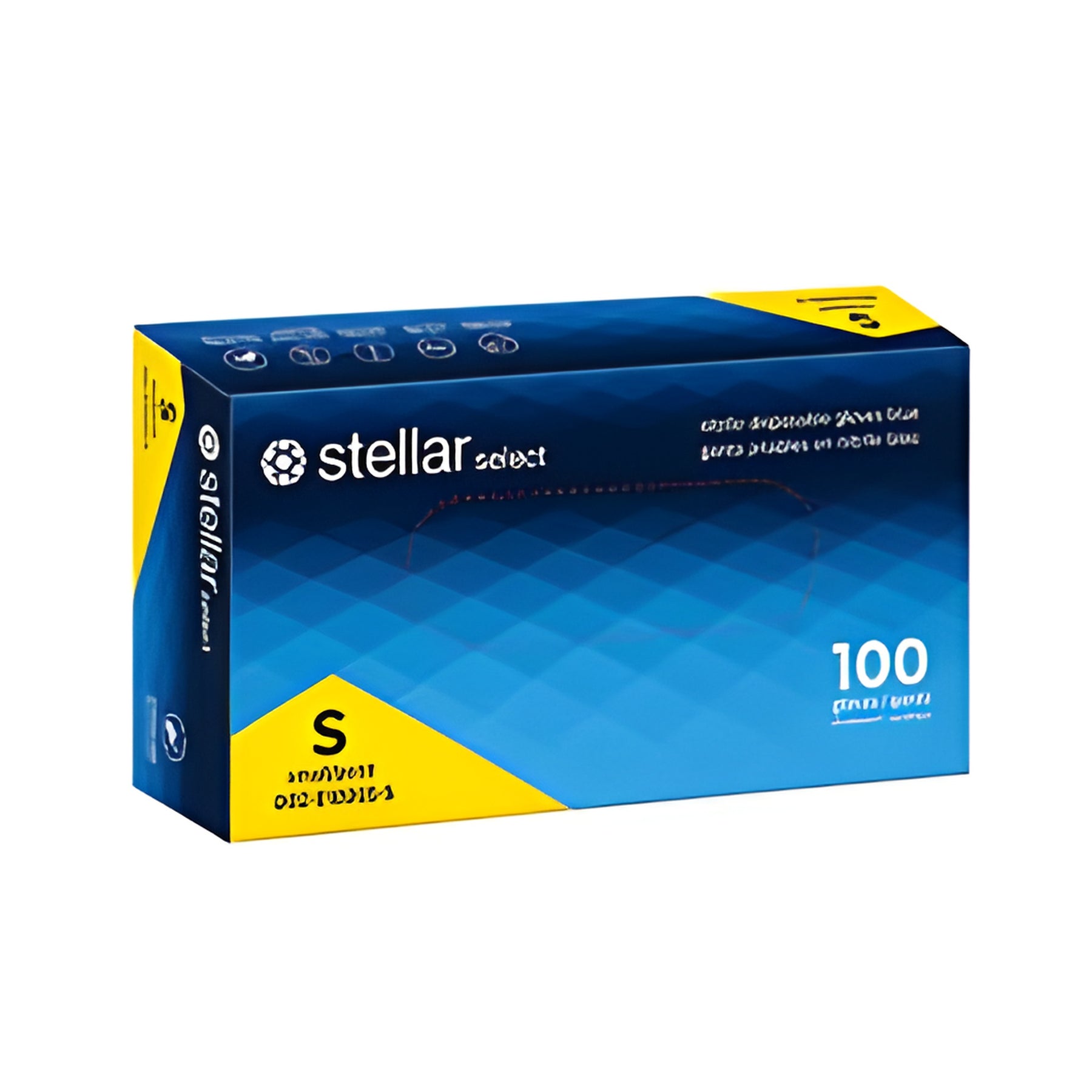 Stellar Select Nitrile Gloves, Blue, Small- 100/Box
