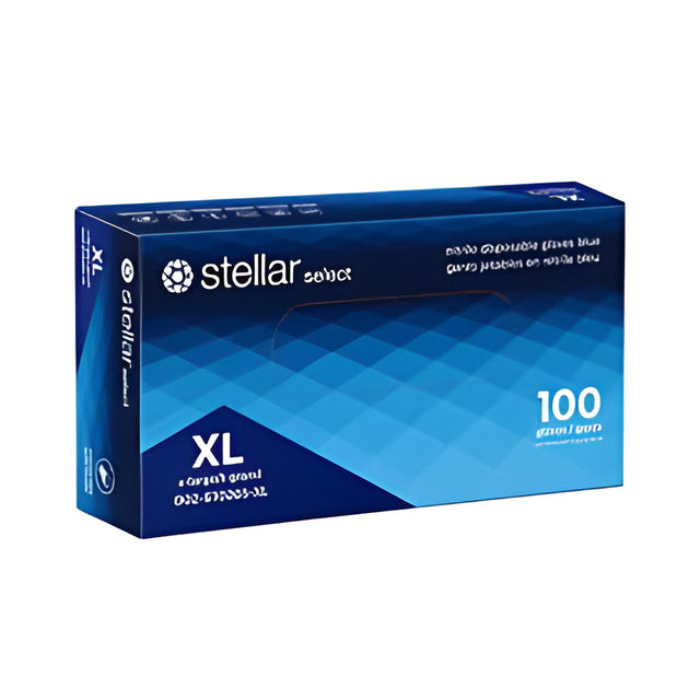 Stellar Select Nitrile Gloves, Blue, X-Large – 100/Box