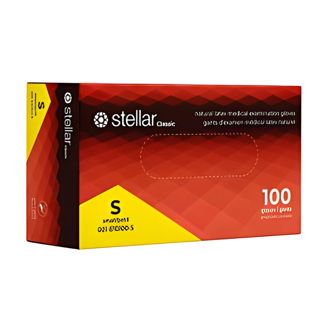 Stellar Latex Exam Gloves, PF, Small – 100/Box
