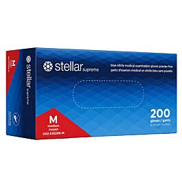 Stellar Supreme Nitrile Gloves, Blue, Medium- 200/ Box