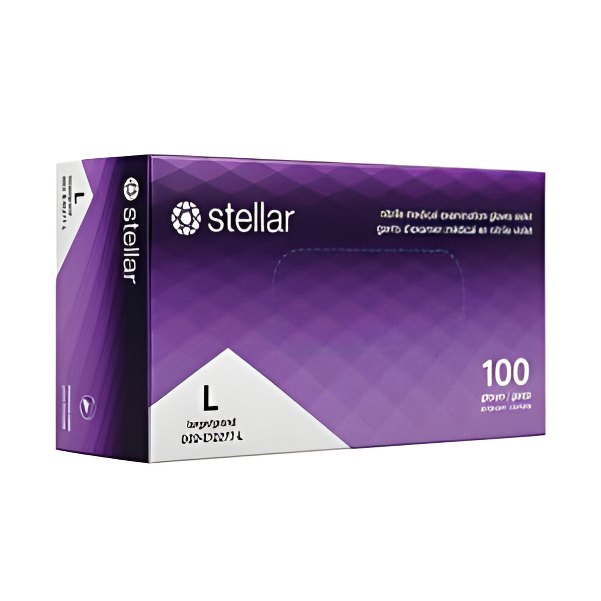 Stellar Violet Nitrile Gloves, Purple, PF, Large -100/ Box