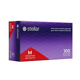 Stellar Violet Nitrile Gloves, Purple, PF, Medium -100/ Box